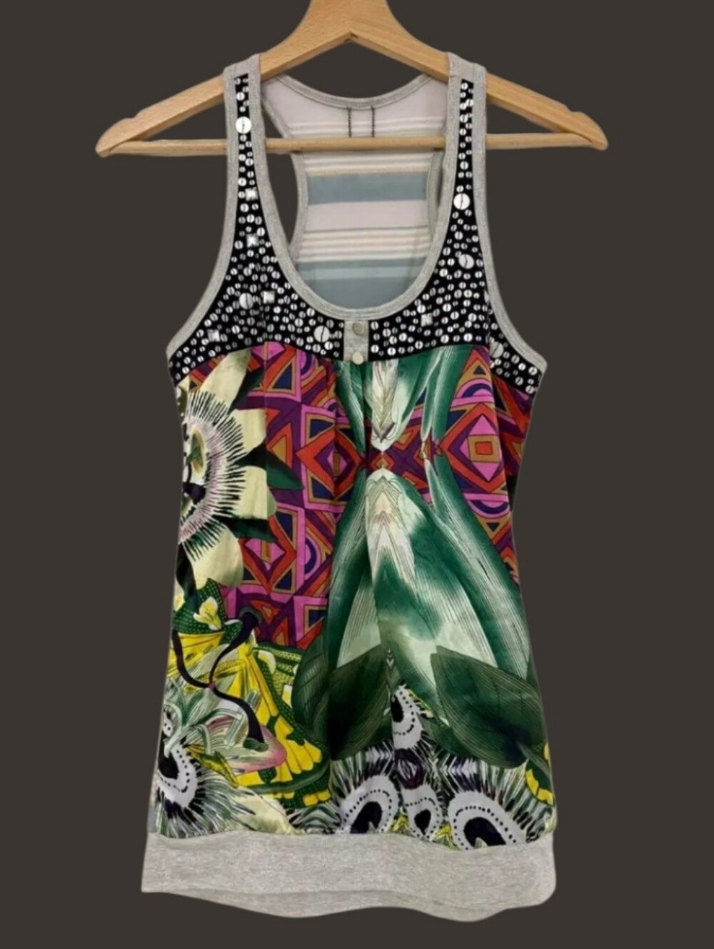 Custo Barcelona Mixed Media Tank Top